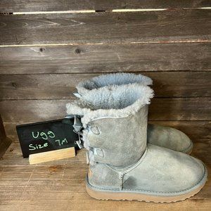 light blue uggs with bows